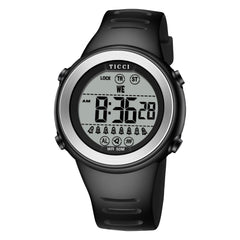 TICCI Men Women Unisex 8 Vibrating Alarms Watch Medication Aids Vibra Pill Alert Reminder Big Digits Waterproof (Black)