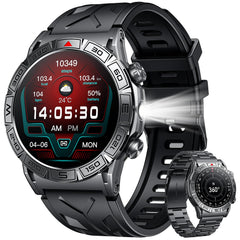 Smartwatch for Men Android iPhone Watch: Smart Watch Answer/Make Call with Heart Rate Blood Pressure Pedometer Compass Barometer Sport Fitness Tracker 1.43" AMOLED Waterproof Outdoor Mens Watches